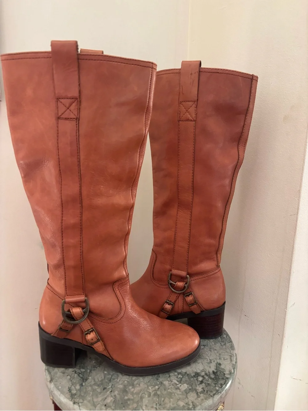 Ralph Lauren Tall Women's Riding Boots in Cognac Leather size 6B